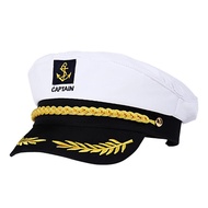 Adult Yacht Boat Ship Sailor Captain Costume Hat Cap Navy Marine Admiral Embroidered Captain'S Cap H