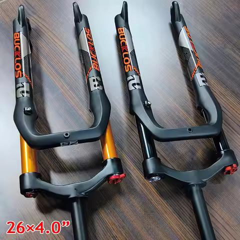BUCKLOS Bicycle Snow Fork 26 Suspension Front Fork Aluminum Alloy Mountain Bike Forks Straight Tube