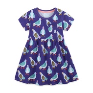 New Cartoon Printed Girls Dress Casual Short Sleeve Summer Baby Kids Dress Cute Pattern Girls Clothi