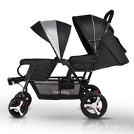 [kline]Twin Portable Foldable Front and Back Seat Lying Double Baby Children's Stroller