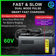 ⚡60V 10A Fast Charger Yadea Orla T5 TailG Ebixon Aima EZI T-70 Graphene Lead-acid E-bike Batteries