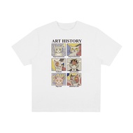 Funny Cat Art History Fun Amiki American Vintage Short Sleeved Men's And Women's T-Shirts Tee D4e5