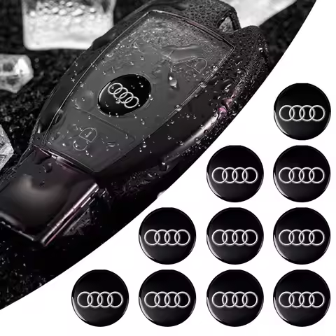 5/10pcs 14mm Car Remote Key Fob Emblem Radio Button Sticker Replacement for Audi A1 C7 Q3 TT A1 Q7 Q