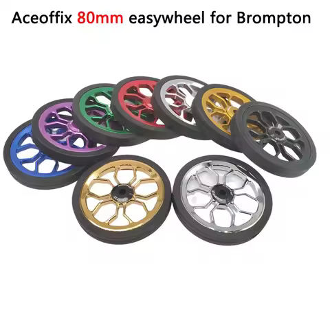 Aceoffix 1 Pair 80mm Easywheel For Brompton Easy Wheel Big Size Push Wheel For Birdy Bike