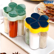 CL 5-in-1 Spice Jar 5-Section Flower Spice Jar Kitchen Spice Box Salt Pepper 5 in 1 Kitchen Spice Bo