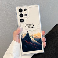 Samsung S25 Ultra S24 FE S24 Ultra Beautiful Mountains Sea Hard Transparent Space Case for Samsung S