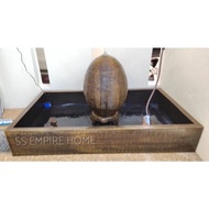 S95 Brown Egg 5x3 Feng Shui Sandstone Water Pond Fountain Water Feature Balinese 风水流水喷泉瀑布池 Deco Fish