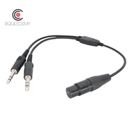 XLR to GA Dual Plug 5 Pin Aviation Headset Connector Male to Female Aviation Earphone Wire for Aviat