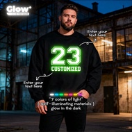Glow In The Dark,Customized Personalized Men's Plus Size Glow-In-The-Dark Round-Neck Sweatshirt. Mul