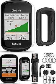 Garmin Edge 530 (Sensor Bundle) GPS Bike Computer with HRM, Speed/Cadence Sensors, Silicone Case (Bl
