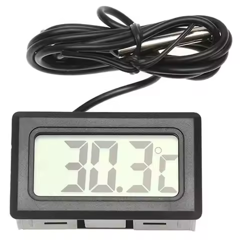 Aquarium Waterproof Probe Thermometer Without Battery Digital LCD Fish Tank Waterproof Thermometer M