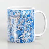 Delft blue and white pattern painting mug
