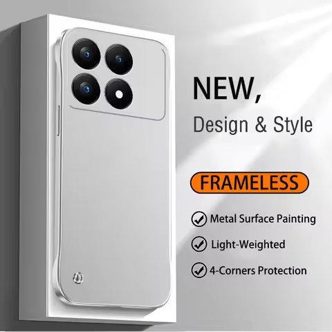 Metal Surface Painting Ultra Thin Frameless Phone Case For XIAOMI Poco X6 F6 F5 Pro F4 F3 Cases Smoo