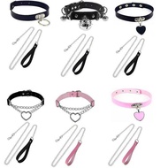 Leather Gothic BDSM Cosplay Collar Set - Bondage Accessories for Women