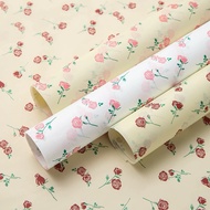 (Book of 20 sheets) Wrinkled paper with little flower patterns, stencils, crepe paper for flower lin