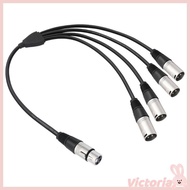 VIC Professional 3Pin XLR 1 Female To 4 Male Y Splitter Adapters For Equipment