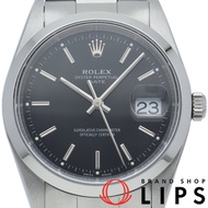 นาฬิกาข้อมือผู้ชาย Rolex Oyster Perpetual Date 15200(P) ตัวเรือนสแตนเลส สีดำ ขัดเงา สภาพดีเยี่ยม [มื