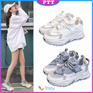 Sepatu Sneakers  Wanita Hak Tinggi  Korea Women Shoes Casual Trendy Bertali Sport Shoes Size 36-40 p