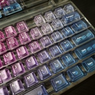 PC Gradiant Foggy Transparent Rainbow Gradient PC Keycap Magnetic Switch  Mechanical Keyboard PC Mat