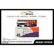 [MASTERPIECE] SG48 Diecast- Volvo B9TL Red & Purple Double Decker Bus (Svc 80)