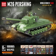 Quan Guan tank model assembly toy 100065 US Pershing M26 Military Heavy Tanks WW2 Soldier Police Arm