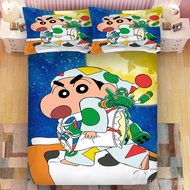 crayon shin Bed set 3D printed fitted Bedsheet pillowcase Single/Super single/queen/king customize beddings