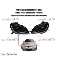 PROTON GEN-2 PERSONA (2004-2015) DOUBLE PROJECTOR HEADLAMP 1 SET WITH SEQUENTIAL STRIPE LIGHT BAR SI