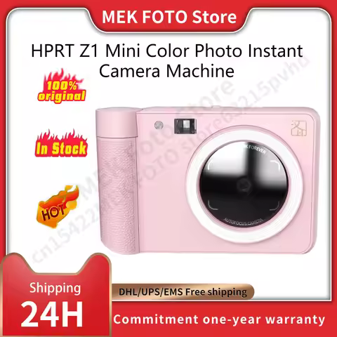 HPRT Z1 300DPI Portable Mini Color Photo Instant Camera Machine for Photography and Printing, Studen