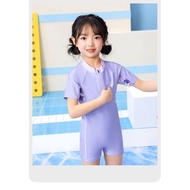 Girls' one-piece swimsuit Shorts, purple. uv-protective fabric - upf index 50+
