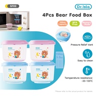 Dr.isla Baby Food Storage Container 4pcs Food-Grade PP Microwave Freezer Safe Leak-Proof Organizer F