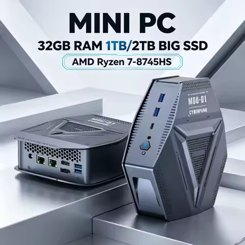 AMD R7 8745HS Barebone Office Workstation Dual DDR5 RAM Dual NVMe SSD Dual 2.5G Ethernet DP Type-C B