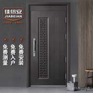 XYJiabian Anti-Theft Door Ventilation Door in Door Grade a Entry Door Automatic Fingerprint Lock Large Window Door Suppo