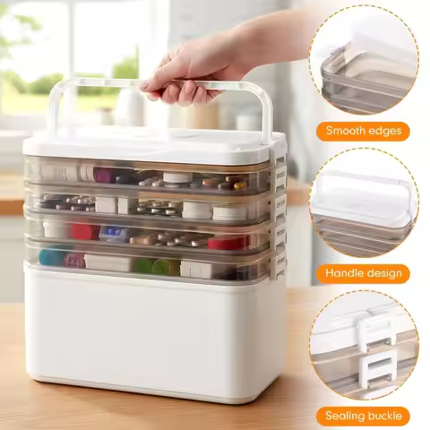 5-Layer Storage Boxes - 12 X 7 Inches X 12.5 Inches (Approximately 30.4 X17.7 X30.5cm) (cm) Portable