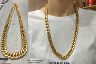 สร้อยคอทองด้าน10มิล ลายก้างปลา กิ๊บล็อค necklace hiphop สแตนเลสแท้ Stainless แฟชั่นชาย แฟชั่นผู้หญิง
