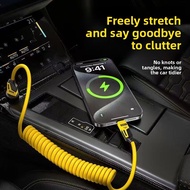 Car Fast Charging Data Cable 65 Spring Data Cable Four-in-one Telescopic Suitable for Apple Huawei X