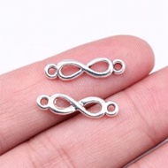 40pcs/bag 21x5mm (0.83x0.2inch) Antique Silver Color Infinity Symbol Connector Charms Pendant For DI