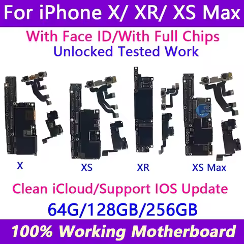 Unlocked Motherboard Clean iCloud For iPhone X XS XR Motherboard With Face ID Support iOS Update Log