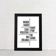 Work hard motivational wall decoration & frame