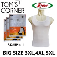 Singlet Rider Big Size | Jumbo 3XL, 4XL, 5XL | Kaos dalam pria | Putih
