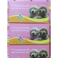 Pet Indwelling Needle With heparin cap 100Support Dog Infusion Cannula Needle for Dogs and Cats Pet 