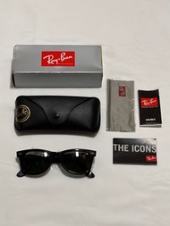 RayBan 雷朋 Wayfarer 偏光太陽眼鏡 RB2140 黑框墨綠偏光鏡片