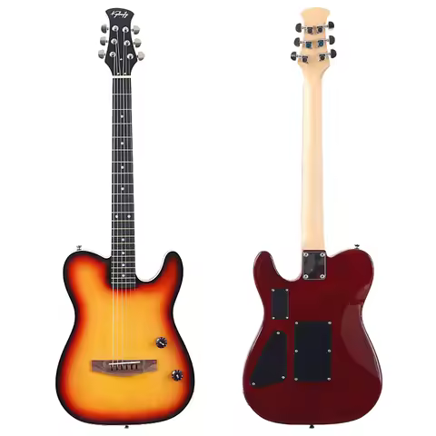 39 Inch 6 String Silent Electric Acoustic Guitar Thin Body Solid Wood Top Silent Folk Guitar Free Ba