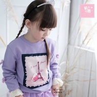 Children Clothing [Item No. F31097] Winter Purple Eiffel Tower Flower Knot Thick Cotton Top