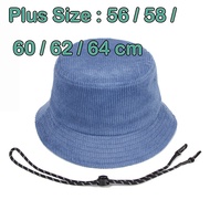 Bucket Hat Plus Size 56-64 Cm High-grade Cotton Corduroy Windproof String Fashion Basin Hat