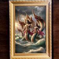 Auspicious Picture Poster Naga Grandfather Sri Sutho Grandma Pathumma King 7 Heads EST11