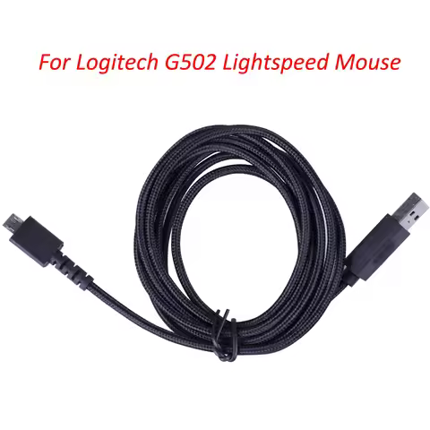 Braided USB Mouse Cable Black Charging Cord Replacement for Logitech G502 Lightspeed Wireless Gaming