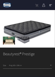 席夢思床墊+床架，Simmons Beautyrest Prestige King Size Mattress with bed frame