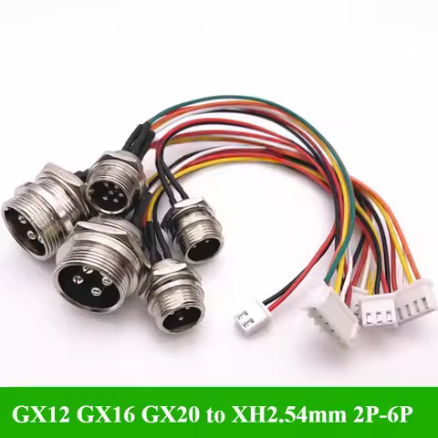 GX12 GX16 GX20 Aviation Plug To XH2.54 Terminal Wire 2 3 4 5 6 Pin M12 Male Head Adapter Cable Conne