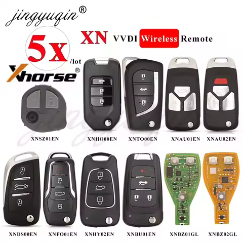 5pcs Xhorse XN Series Wireless Remote Car Key V Chip XNDS00/FO01/HO00/TO00/AU01/AU02/BU01/HY02/BZ01/