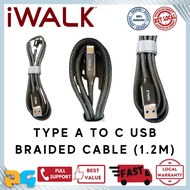 iWALK Type A to C USB Braided Cables 1.2m (Local Ready Stock)